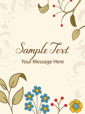 Klasik Botanik Vektör Kartı Arkaplanı