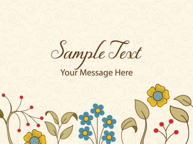 Klasik Botanik Vektör Kartı Arkaplanı