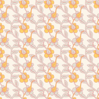 Şirin Süslü Çiçekler Sarmaşıklar Arkasında Kusursuz Şablon