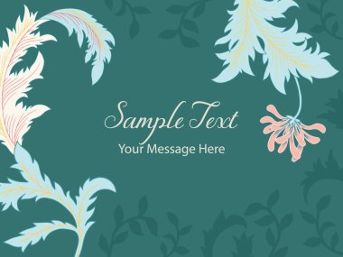 Zarif Vintage Acanthus Yaprakları ve Botanik Vektör Kartı