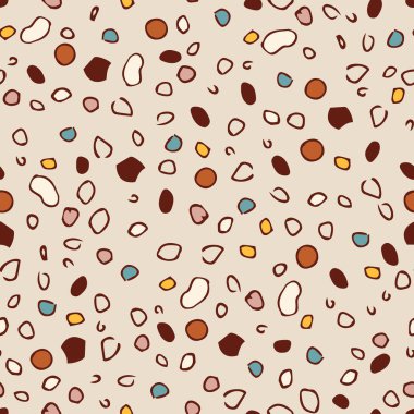 Soyut Terrazzo Deseni Yeryüzü Tonu Vektörsüz Deseninde