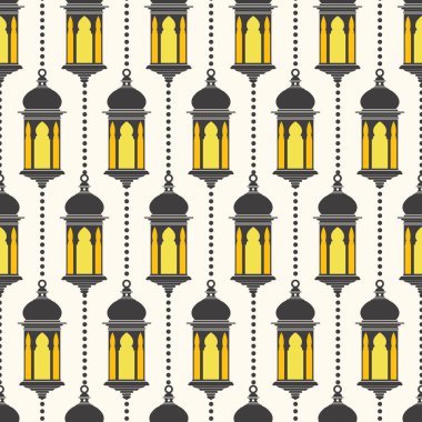 Siyah Arap Fenerleri Vektör Kusursuz Desen