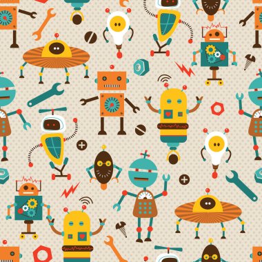 Mekanik Robotlar Vektör Kusursuz Çocuklar Düzeni