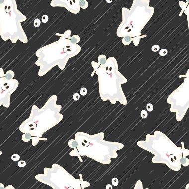 Şekerleme Vektörü Kusursuz Desenli Cadılar Bayramı Hayaleti