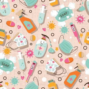 Corona Salgını Koruma Vektörü Kusursuz Desen