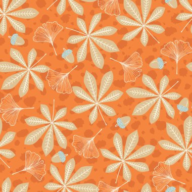 Göğüs Nut Ginkgo Meşe Palamudu Vektör Düzeni Bırakıyor