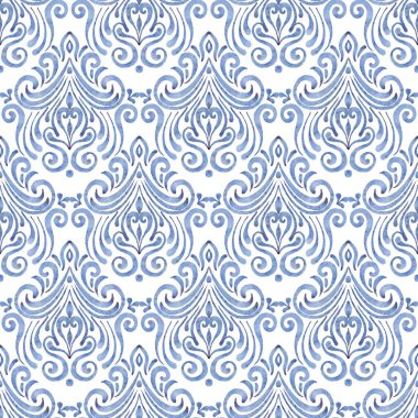 Klasik Mavi Viktorya Dönemi Suluboya Düzeni