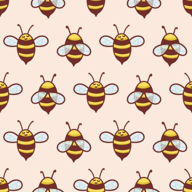 Şirin Bal Arıları Önü ve Arkadan Vektör Kusursuz Desen