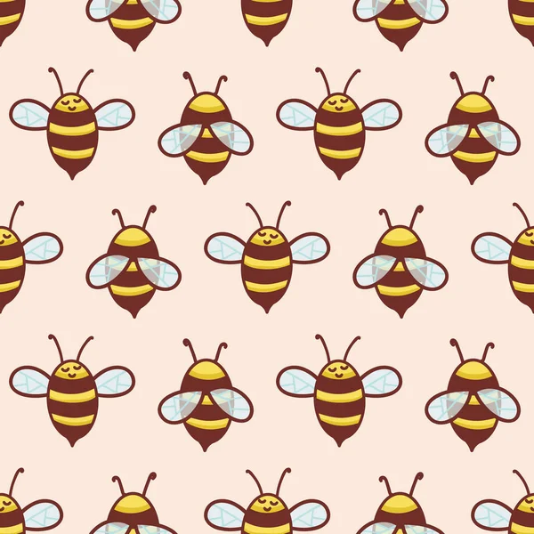 Şirin Bal Arıları Önü ve Arkadan Vektör Kusursuz Desen