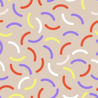 Yumuşak Eğri Vuruşu Memphis Vektörü Kusursuz Desen