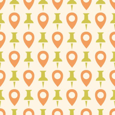 Konum Göstericiler ve İğneler Vektör Kusursuz Desen