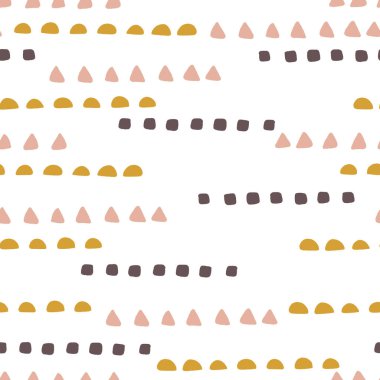 Boho Soyut Temel Şekiller Çizgili Vektörsüz Desen