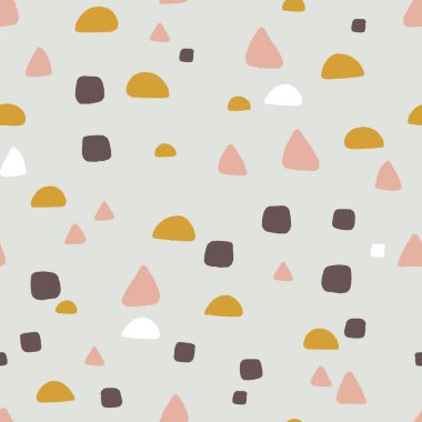 Organik El Çizimi Soyut Şekiller Vektörsüz Desen