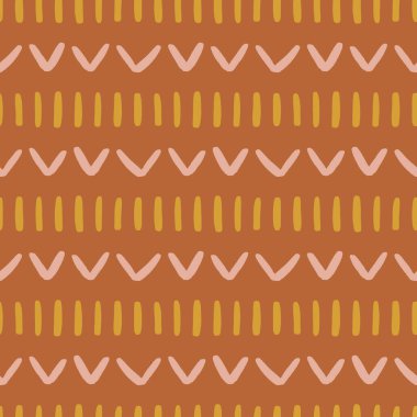 Boho El Çizildi Kabile Vuruşları Vektör Kusursuz Desen