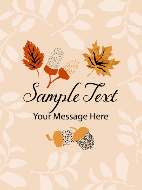 Soyut Sonbahar Yaprak Vektör Kartı Arkaplanı