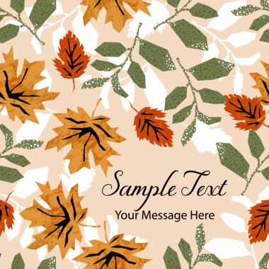 Sonbahar Sonbahar Yaprak Vektör Kartı Arkaplanı