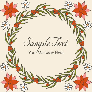 Kış Noel Botanikleri Vektör Çerçeve Arkaplanı