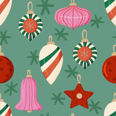 Parlak Noel Süslemeleri Tatil Kusursuz Desen