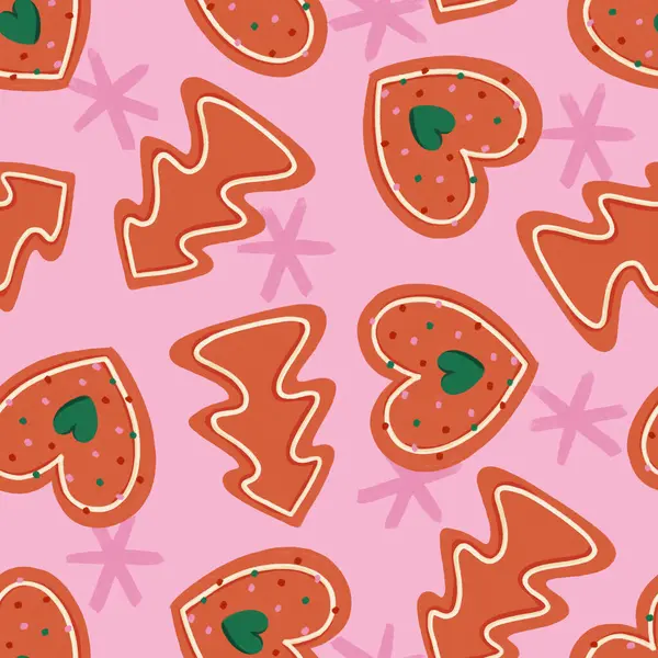 Christmas Gingerbread Cookies Holiday Seamless Pattern — Stok Foto