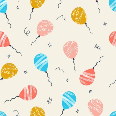 Parti Yapılandırılmış Balon Vektörü Kusursuz Desen