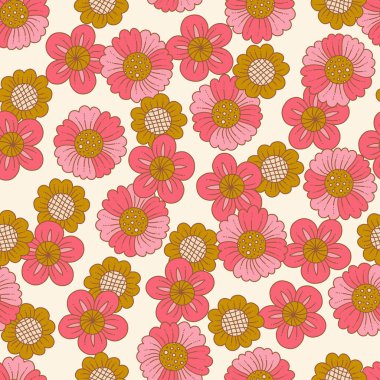 Klasik Çiçek Kümesi Vektörü Kusursuz Desen