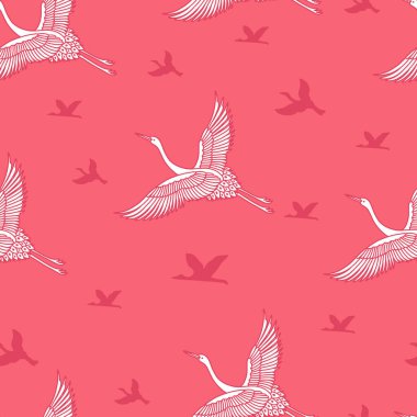 Pembe Uçan Vektör Örnekli Turna Kuşları
