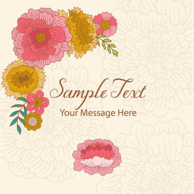 Klasik Kasımpatı Çiçek Vektör Çerçeve Arkaplanı