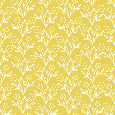 Çiçek Dalları Botanik Vektör Kusursuz Desen