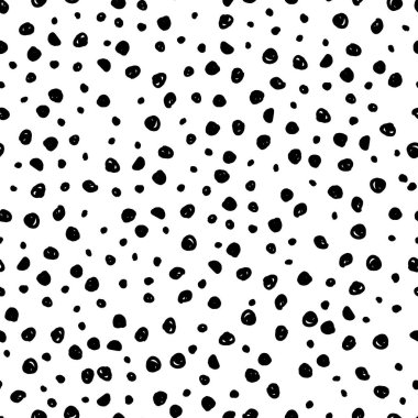 El Çizimi Siyah Lekeler Doku Vektörü Kusursuz Desen