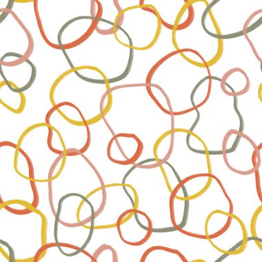 Boho Soyut Organik Şekiller Özeti Kusursuz Desen