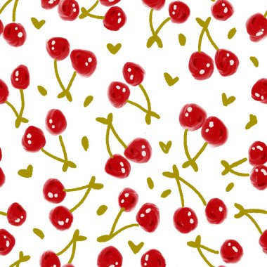 Tatlı Kirazlar Meyvesiz Desen