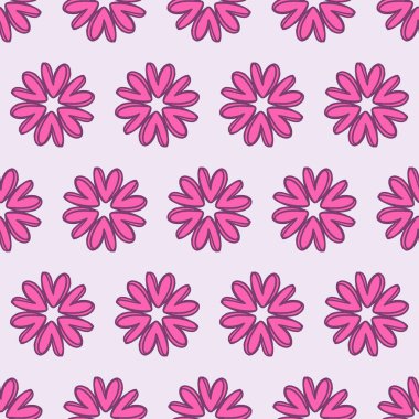 Şekillendirilmiş Çiçekler Polka Vektörü Kusursuz Desen