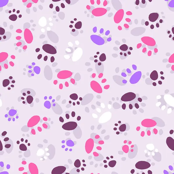 Şirin Hayvanlar Pençesi Yazdırma Vektörü Kusursuz Arkaplan Deseni
