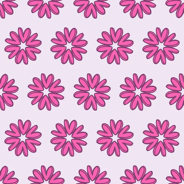 Şekillendirilmiş Çiçekler Polka Vektörü Kusursuz Desen