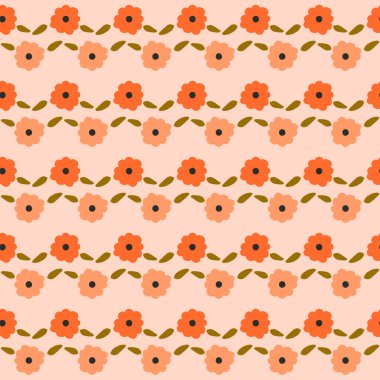 Ditsy Çiçek Çizgili Vektör Kusursuz Desen