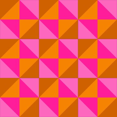 Üçgen ve Kareler Geometrik Vektörsüz Desen