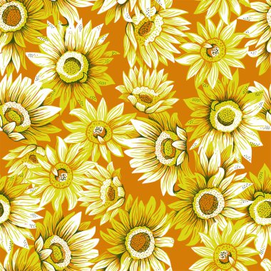 Yaz ayçiçekleri taşıyıcısı Kusursuz çiçek deseni