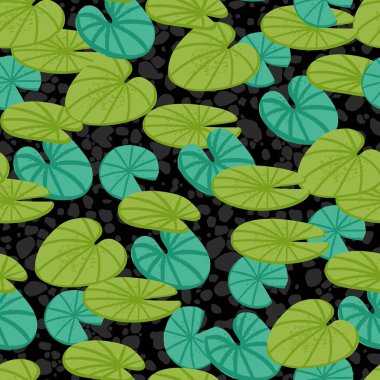 Waterlily Yaprakları Vektörsüz Desen