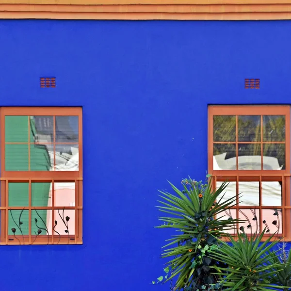 Impressão Uma Casa Azul Kaap Cidade Cabo África Sul — Fotografia de Stock