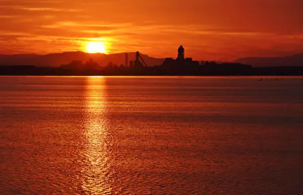 stock image Landscape with a beautiful sunrise over the Saldanha Bay