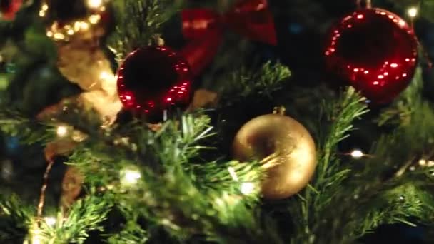 Cascanueces Juguete Cerca Del Árbol Navidad — Vídeos de Stock