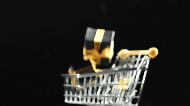 Kara Cuma Alışveriş Arabasını Kapatın — Stok video