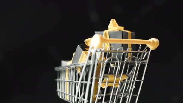 Primer Plano Black Friday Shopping Cart — Vídeos de Stock