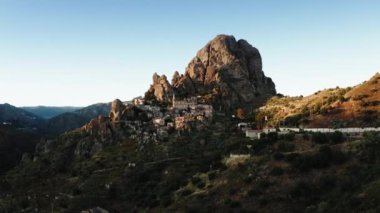 Aerial view of village of Pentidattilo. Calabria Italy 