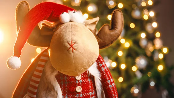 Close Christmas Reindeer Puppet — Stock Photo, Image