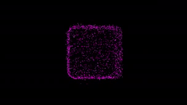 Holograma Giratorio Cubo Púrpura — Vídeos de Stock