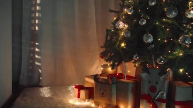 Pencere Işığındaki Noel Ağacını Kapat