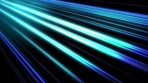 Μπλε Γραμμές Ταχύτητας Anime Μαύρο Φόντο — Αρχείο Βίντεο