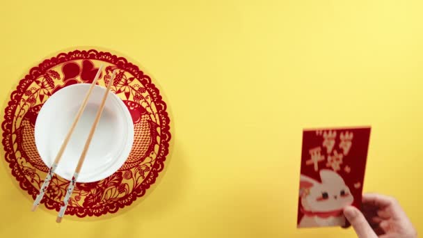 Decorating Chinese New Year — Vídeo de stock