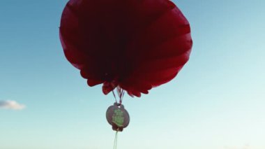 Red Chinese Lantern On A Blue Sky.